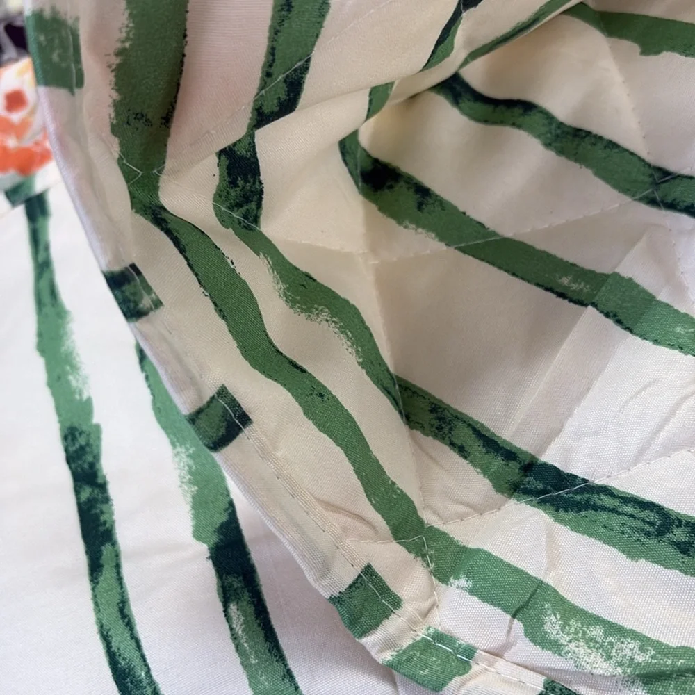 Floral Bedding Set with Orange and Green Accents